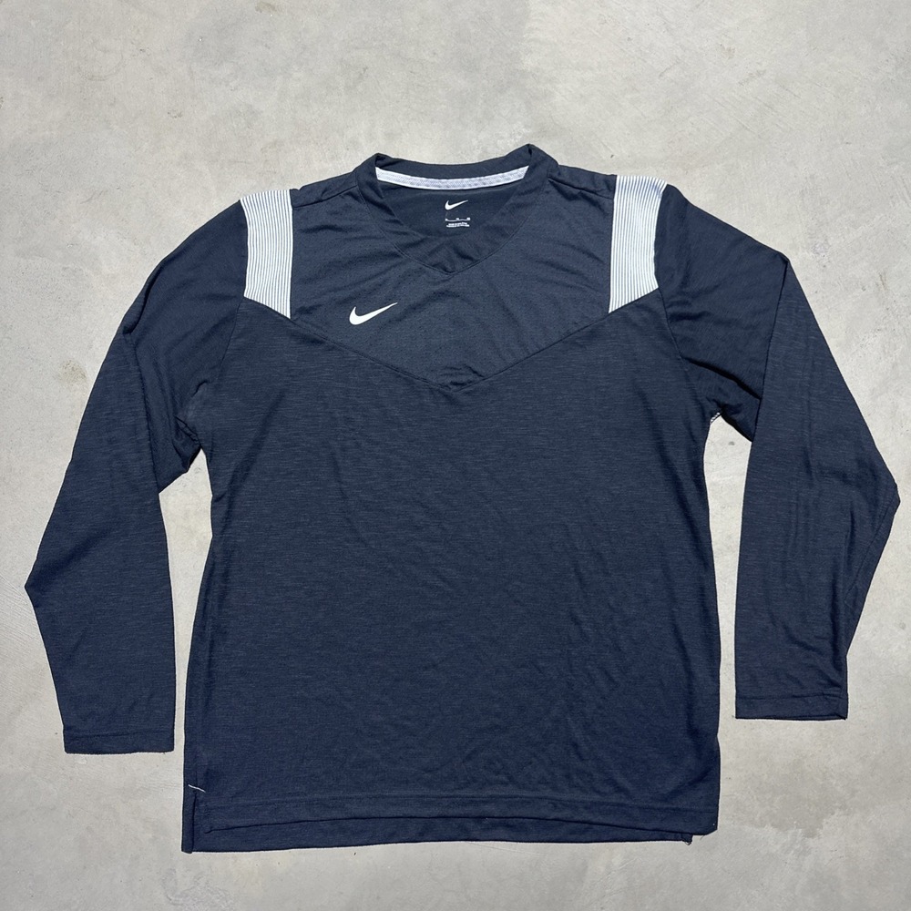 Men's SZ XL Nike Long Sleeve Player Top Jersey Shirt Grey Workout Gym